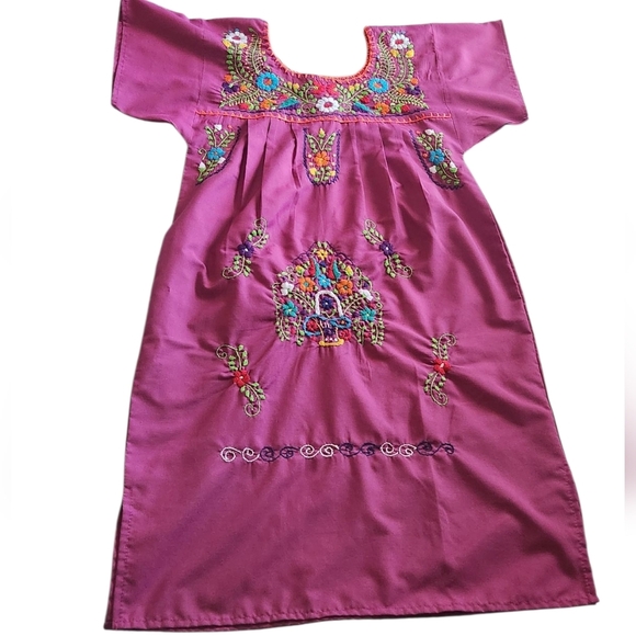 Embroidered Maroon Dress - Picture 1 of 7